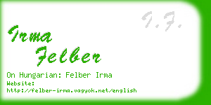 irma felber business card